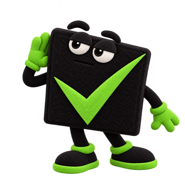 Mr. Check, Checkbox Media’s stoic mascot, counting out the familiar event routine.